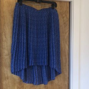 Michael Kors Royal blue high-low pleated skirt.
